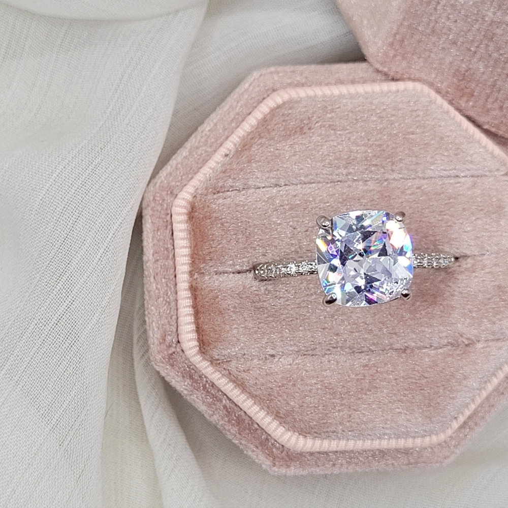 Cushion-Cut Diamond Engagement Ring